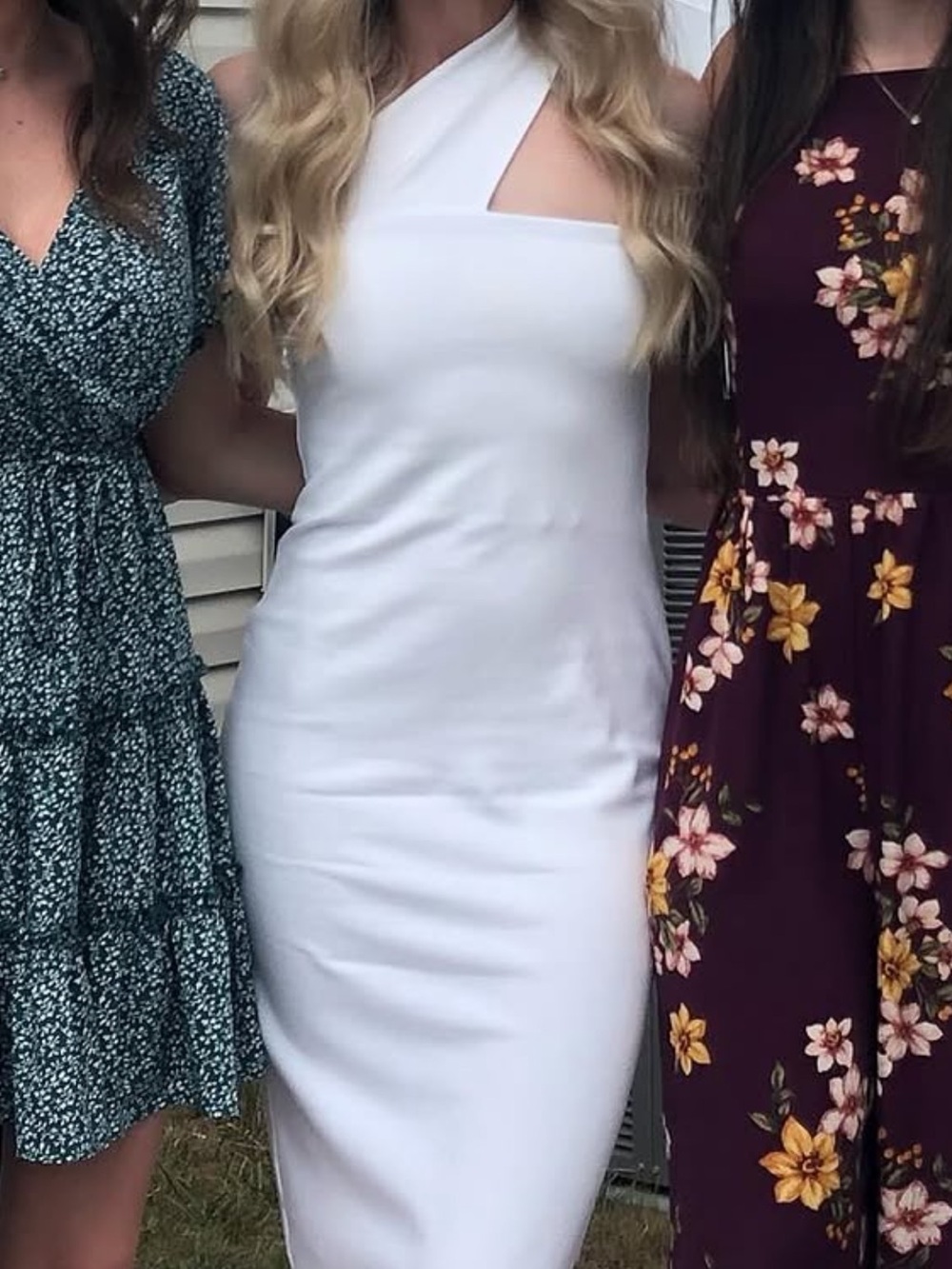 One shoulder midi white dress